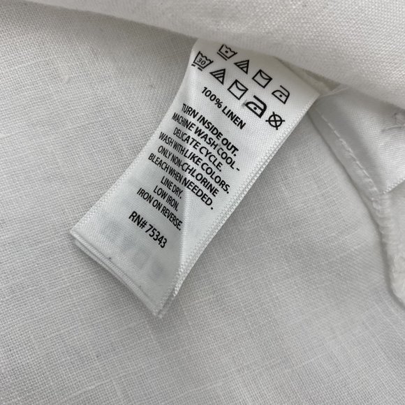 Sigrid Olsen Linen Button up, White, Small - Picture 4 of 4